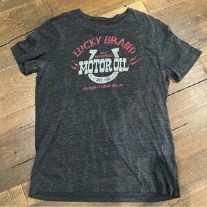 Lucky Brand Charcoal Tee with Red Logo